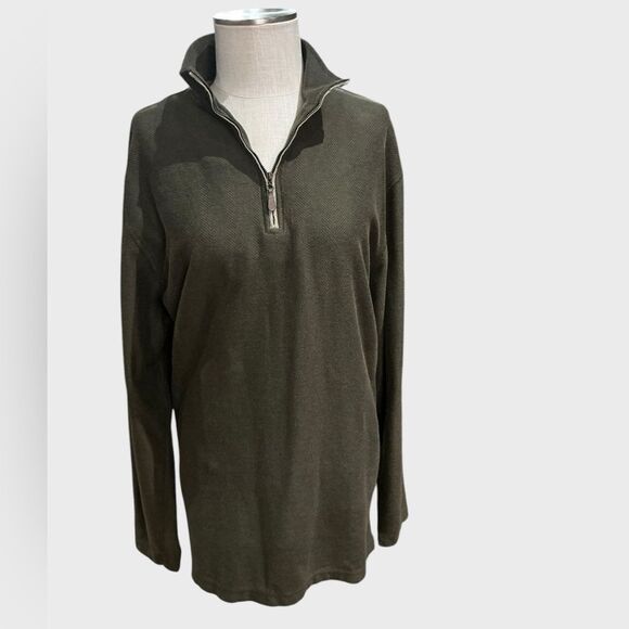 L.L. BEAN Men’s XLT Quarter Zip Cotton Pullover LL Bean - Picture 2 of 7